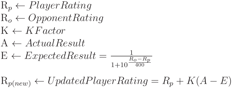 XQ ELO rating formula explained