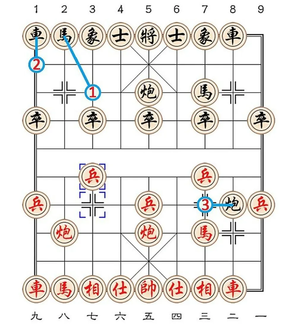 4. Chiếu bí cờ tướng bằng thế cờ Nghịch pháo
